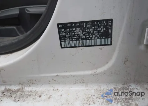 2017 Volkswagen Jetta 1.4T S z USA, uszkodzony, nr VIN 3VW2B7AJ0HM363889